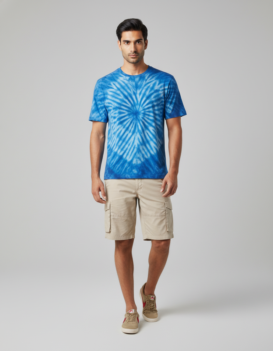 Azure Tie-Dye Cargo