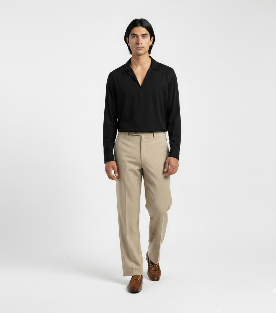 Charcoal Linen Smart-Casual Look
