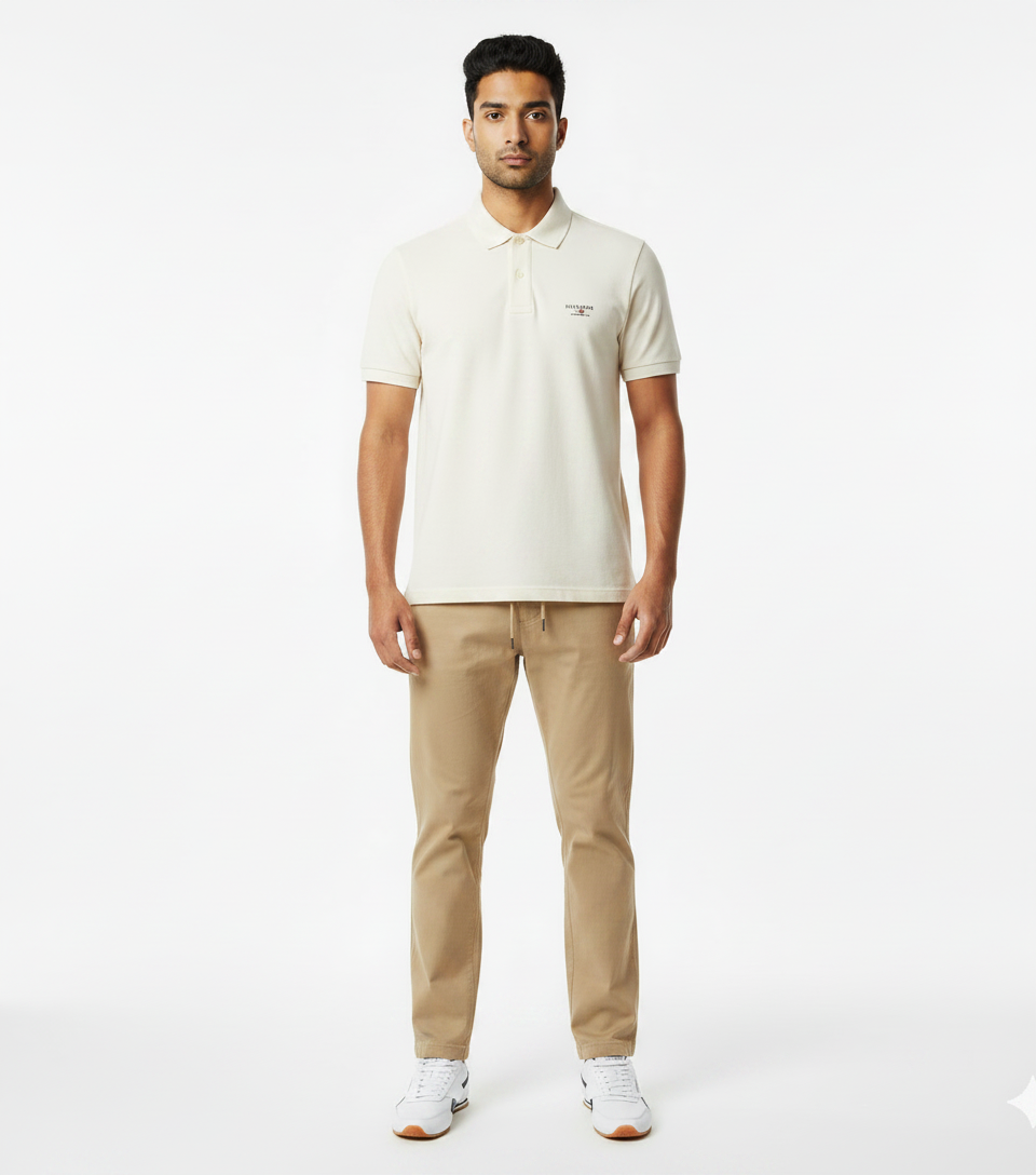 Off-White Polo & Khaki Chinos