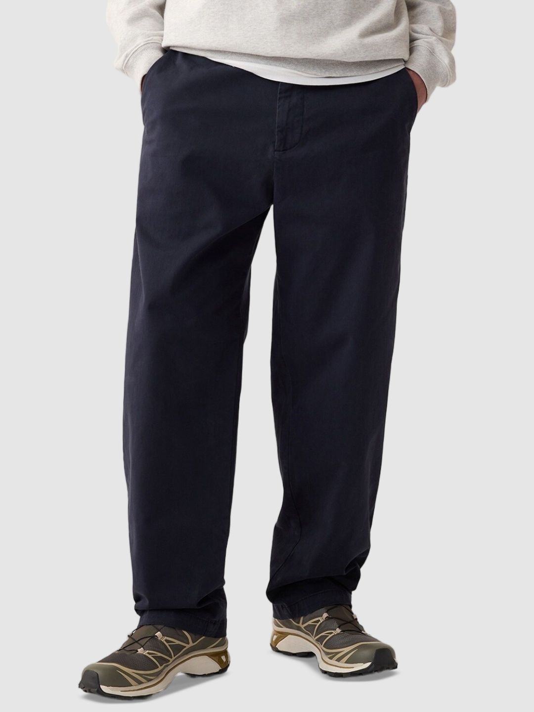 Men Loose Fit High Rise Flat-Front Trousers