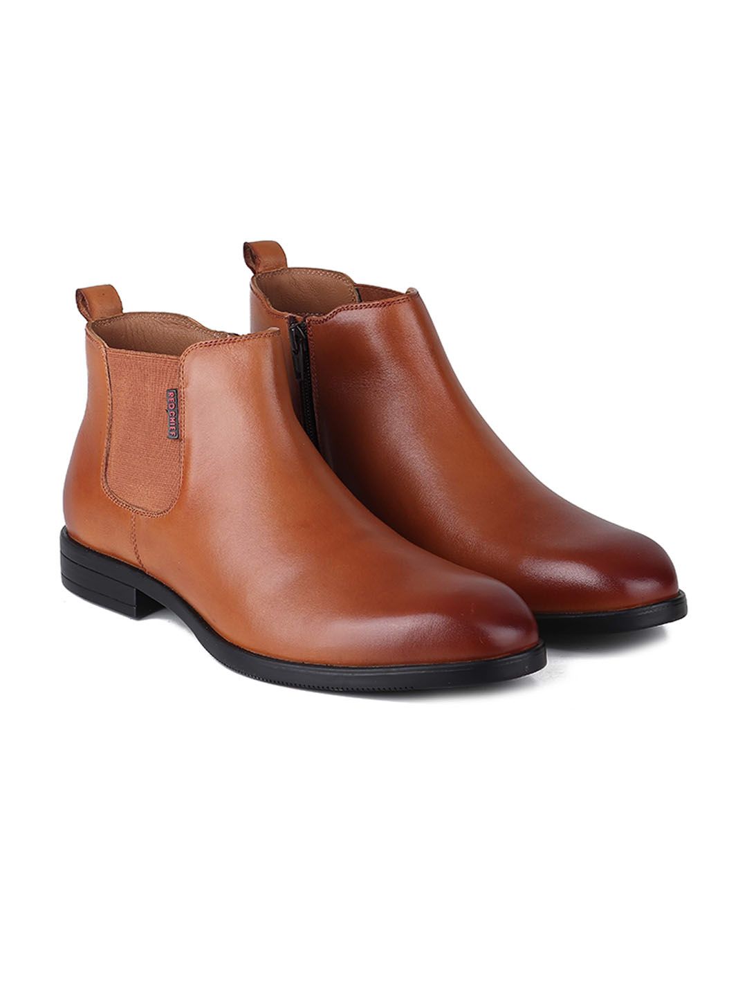 Men Leather Mid-Top Chelsea Boots