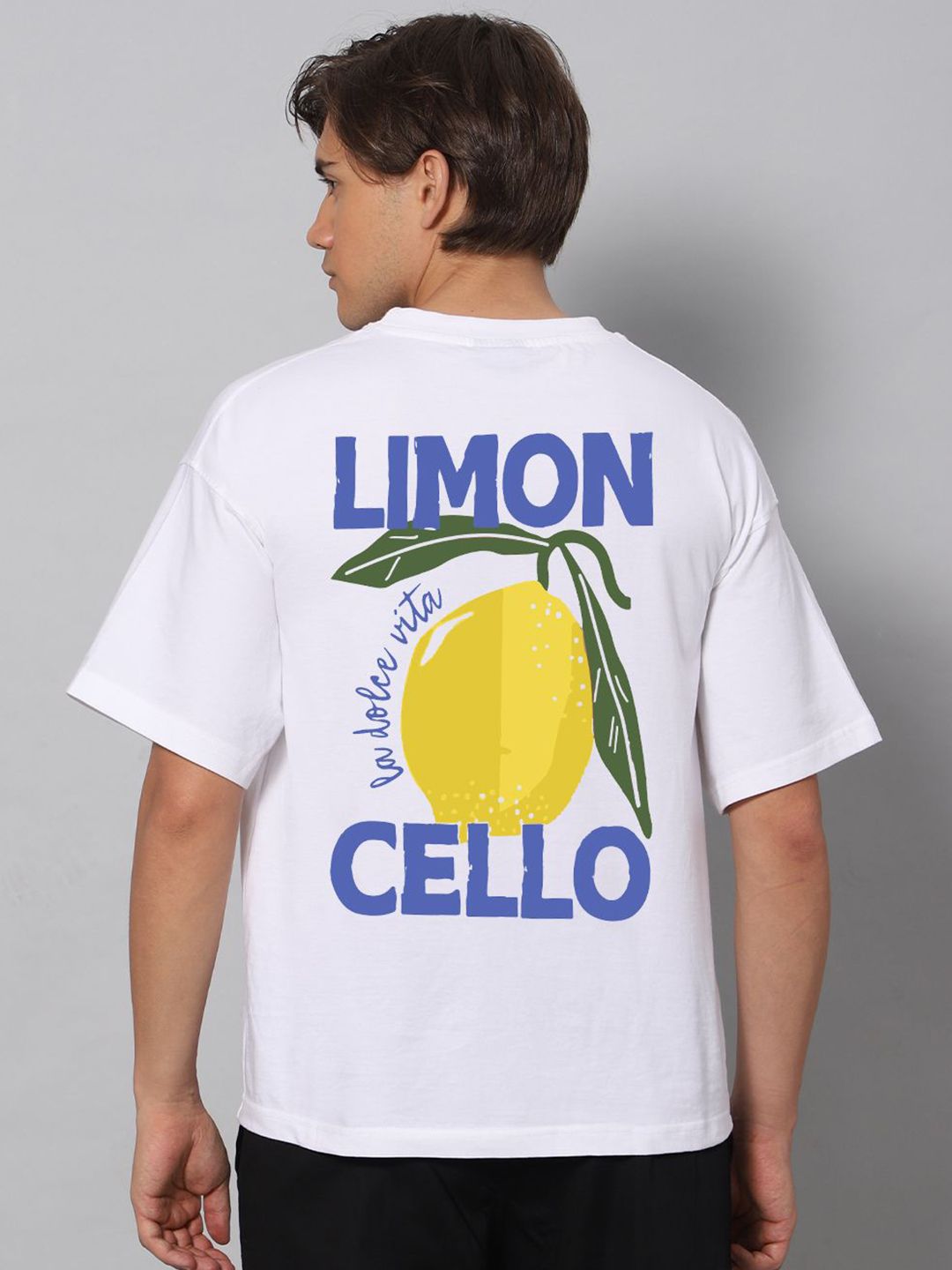Men Graphic Printed Round Neck Cotton Oversized T-shirt