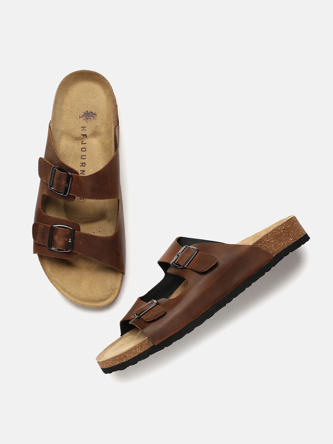 Men Leather Comfort Sandals With Buckle